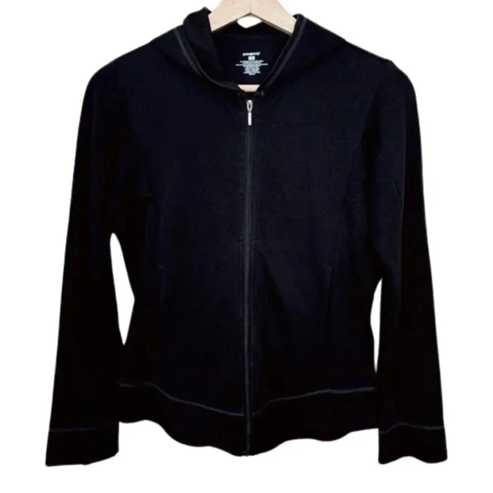Patagonia Womens Small Full Zip Cotton Hooded  Base Layer Jacket